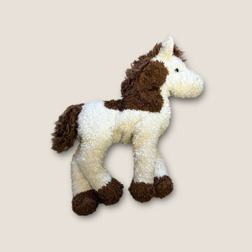 Douglas Painted Horse Cuddle Toy Shaggy Plush Cream Brown 9" Preowned